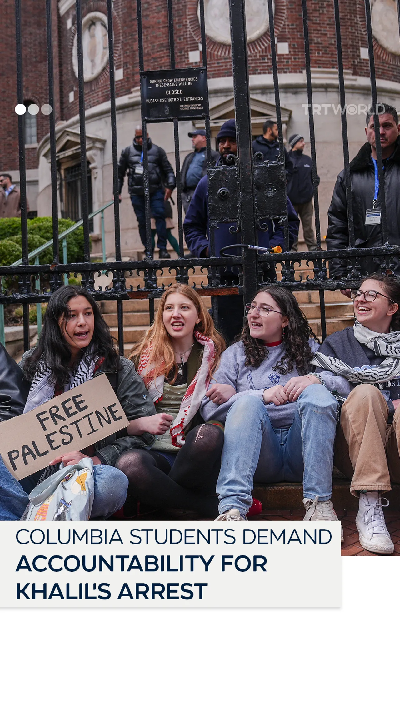 Jewish students chain themselves to Columbia gates over Mahmoud Khalil's arrest